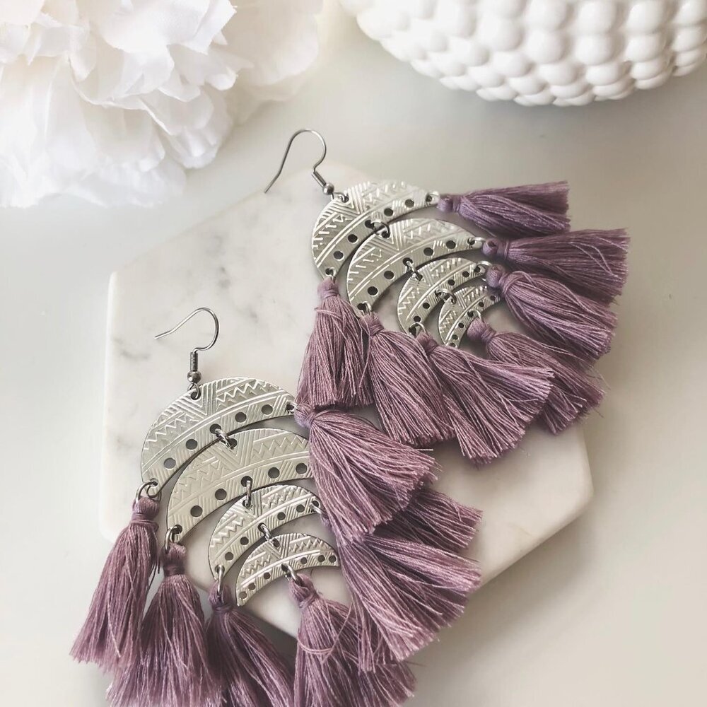 Kinsley Armelle Ximena Collection - Silver Lilac Earrings New